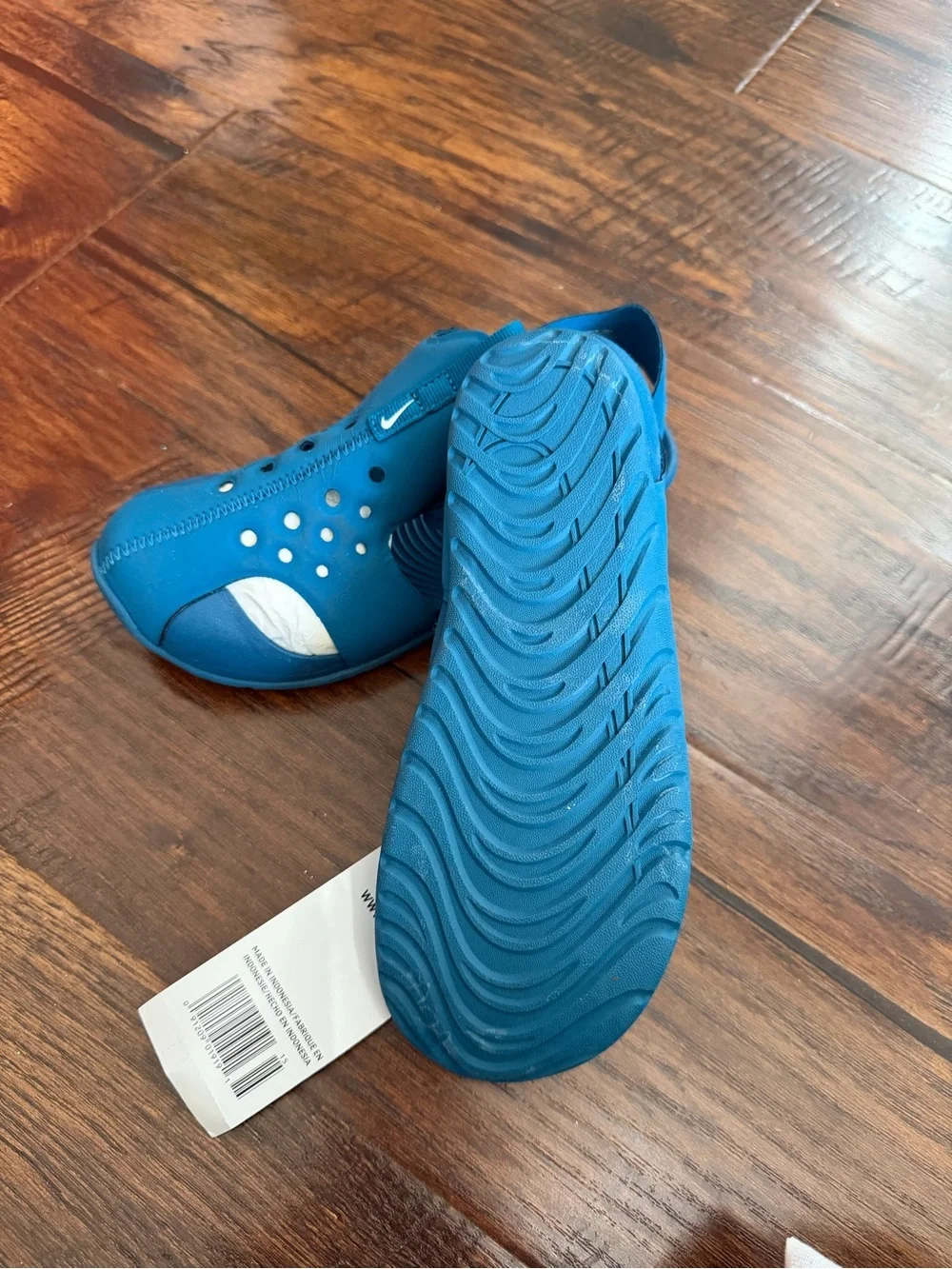 Nike Kids Blue Slip-On Water Shoes with Heel Strap